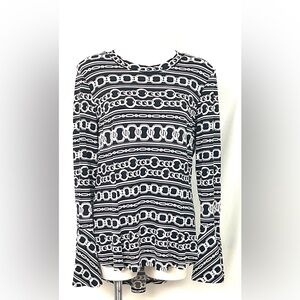NWT-Joseph Ribkoff-black and white boss top size 16